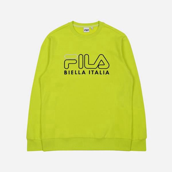 Fila 3D Logo Embroidered Women's Sweatshirts - Yellow,NZ 503-68531